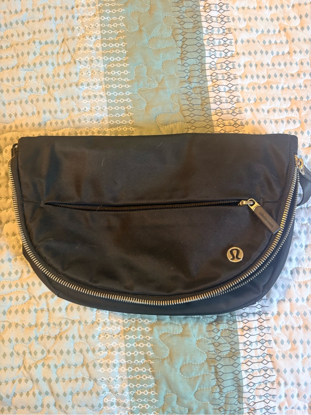 lululemon athletica Black Crossbody Bag with Gold Hardware